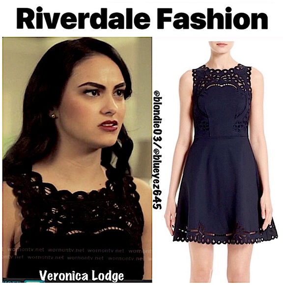 Ted Baker Verony Embroidered Skater Dress in Black - Picture 3 of 16